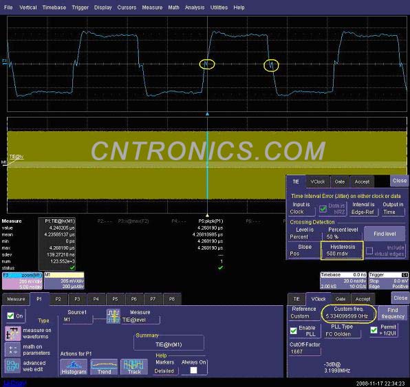 圖三 使用TIE的缺省設(shè)置，Hysteresis值為500mdiv 