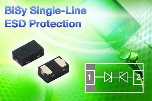 Vishay推出0.38mm超小型雙向非對(duì)稱(chēng)單線(xiàn)ESD保護(hù)二極管