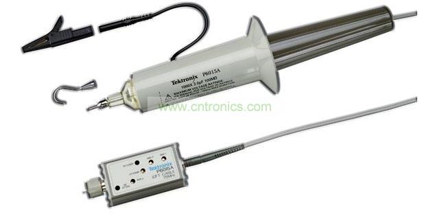 針對高壓測量推出的泰克P6015A是一種額定電壓高達20kV DC、峰值電壓可達40kV(100ms脈寬)的單端無源探頭