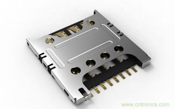 超薄插拔式Micro SIM卡連接器，高度僅為1.24毫米