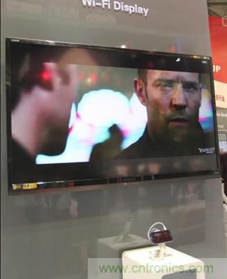 圖3：聯(lián)芯LC1811 的"WiFi Display"（同步無線輸出高清視頻）性能演示。
