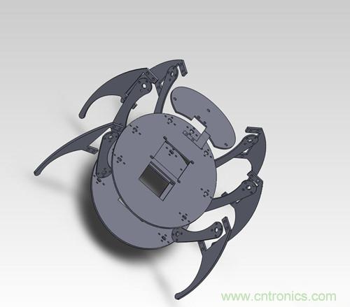 DIY：&ldquo;甲殼蟲(chóng)&rdquo;機(jī)器人3D 模擬圖