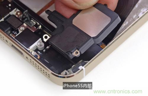 土豪金iPhone 5S拆解：內(nèi)部結(jié)構(gòu)升級(jí)，維修難度增加