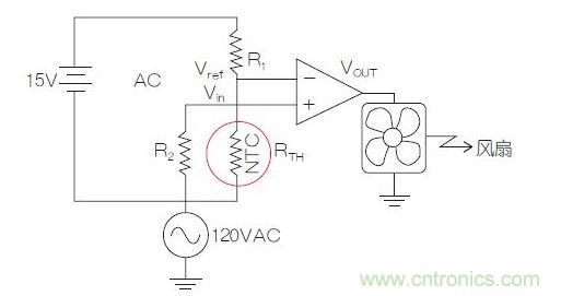 測(cè)溫電橋電路。