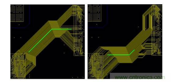 這是一個使用已打包布線樣式的示例。布線的方向由設計師的草圖來決定。