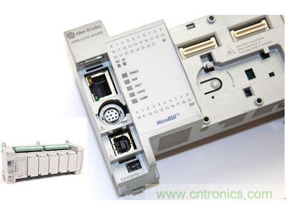 圖1：Allen-Bradley Micro850可編程邏輯控制器(PLC)的價格約為500美元，是高度堅固、可配置、隔離性和易用性方面的標(biāo)桿，盡管有PC/嵌入式計算設(shè)備的競爭，仍在工廠自動化領(lǐng)域中保持著強勢地位。