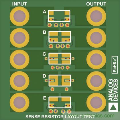 改進(jìn)低值分流電阻的焊盤布局，優(yōu)化高電流檢測(cè)精度
