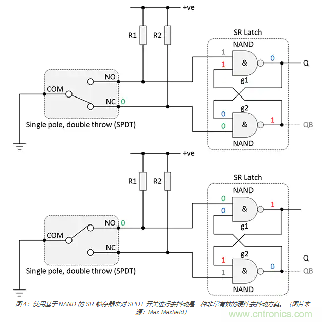 當(dāng)軟件去抖動不合適時，如何實現(xiàn)開關(guān)和繼電器硬件去抖動？