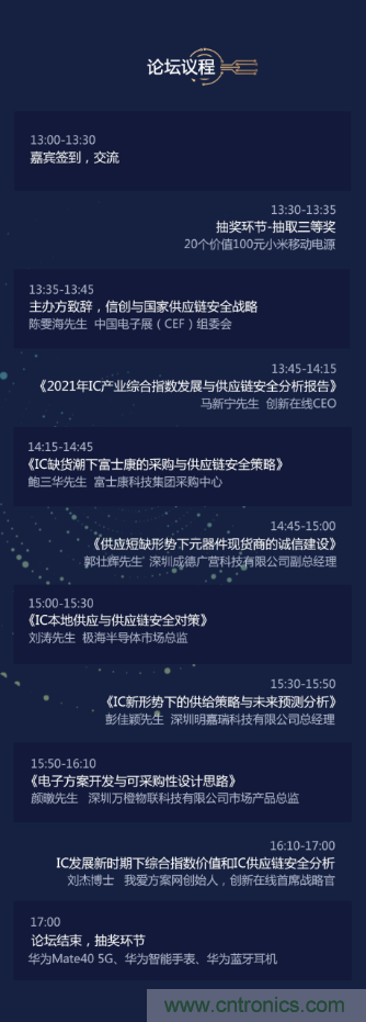 創(chuàng)新在線、富士康、極海半導(dǎo)體等將在CITE2021同期論壇《2021IC供應(yīng)鏈安全論壇》發(fā)表重要演講