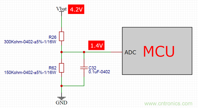 電池電壓偵測電路&ldquo;踩坑&rdquo;：分壓電阻的精度竟然是5%，不是1%