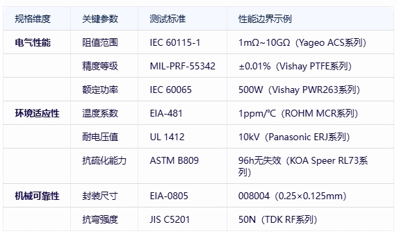 電阻器分類、規(guī)格要素及全球頭部廠商對(duì)比分析