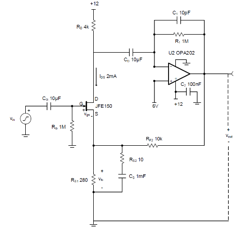 如何使用分立式 JFET 放大低噪聲電路中的小信號？
