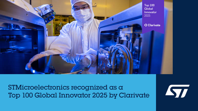 意法半導(dǎo)體被評(píng)為2025年全球百?gòu)?qiáng)創(chuàng)新機(jī)構(gòu)，已連續(xù)七年獲此殊榮