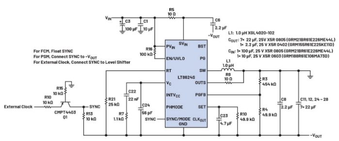 噪聲敏感負(fù)電壓軌有救了！反相降壓 - 升壓方案登場(chǎng)