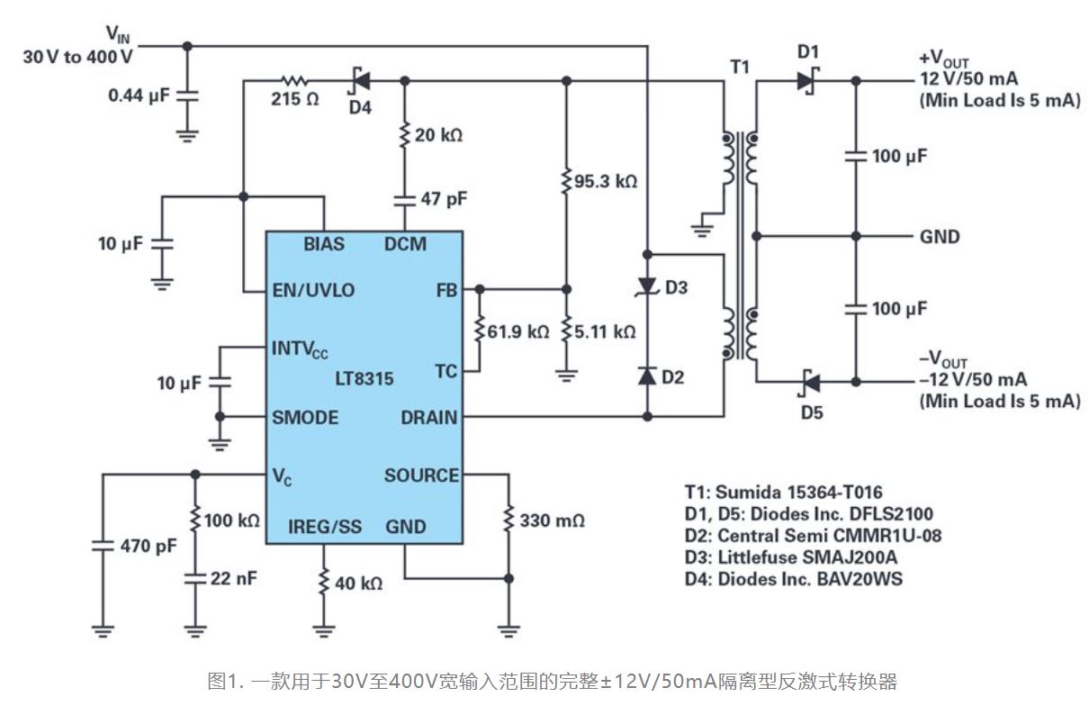 單個(gè)IC也能構(gòu)建緊湊、高效的雙極性穩(wěn)壓器